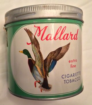 Vintage Mallard Houde & Grothe Extra Fine Cigarette Tobacco Tin Canister 5