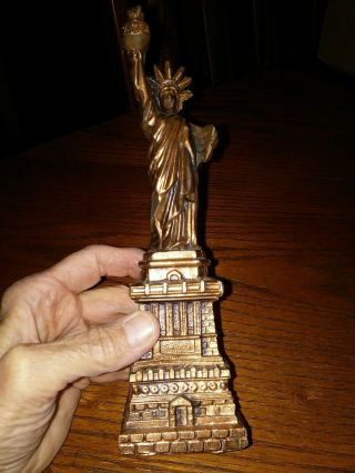 Vintage Statue Of Liberty - - Large Cast Metal Souvenir Figurine - 1