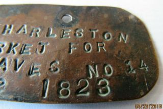 CHARLESTON SC COPPER MARKET FOR SLAVES TAG / IDENTIFICATION EMBLEM NO 14 3