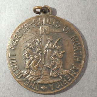 Antique The Jesuit Martyr Saints Of North America Religious Medal 1.  5 "