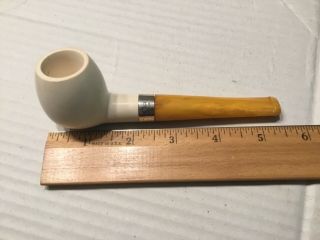 Meerschaum Apple Shape Pipe With Sterling Silver Band,  Unsmoked