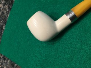 Meerschaum Apple Shape Pipe with Sterling Silver Band,  Unsmoked 5
