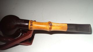 Yellow Bowl Briar - Pipe with BAMBOO Shank - Estate Pipe 4