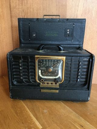 Vintage Zenith Trans Oceanic Clipper Model 8g005 Shortwave Radio