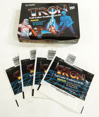1981 Donruss Tron Empty Display Box Filled With Empty Wax Wrappers