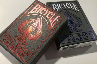 2 Decks Of Bicycle Metalluxe Playing Cards Crimson (red) & Cobalt (blue) - V2