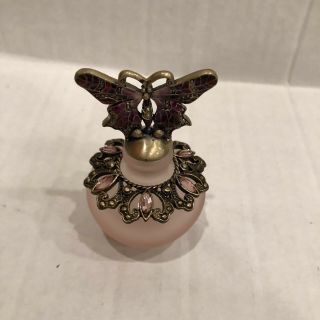4 Inch Jeweled Butterfly Mini Perfume Bottle With Stopper