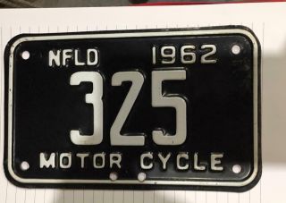 Newfoundland & Labrador 1962 Motorcycle Licence Plate