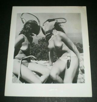 Topless Diver Models - Vintage 4x5 Photo - Original/pinup/girl/nude/odd/scuba