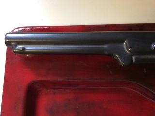 Vintage Holland Mold Large Ceramic Ashtray Revolver Pistol Colt Army Gun 13.  5” 3