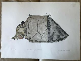 Inuit Art - Limited Edition Print - Visiting By Reepika Iqalukjuaq (b1943)