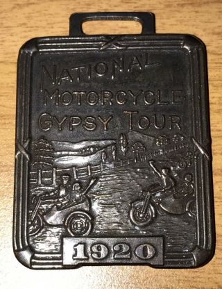 NATIONAL MOTORCYCLE GYPSY TOUR PERFECT SCORE WATCH FOB 1920 3