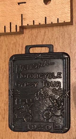NATIONAL MOTORCYCLE GYPSY TOUR PERFECT SCORE WATCH FOB 1920 6