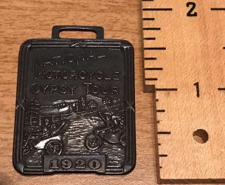 NATIONAL MOTORCYCLE GYPSY TOUR PERFECT SCORE WATCH FOB 1920 8