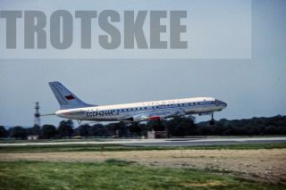 35mm Slide Tupolev Cccp - 42444 Tu - 104a 46 Gatwick 1973
