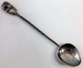 Atq 1900s Asian Elephant Sterling Silver Travel Souvenir Spoon