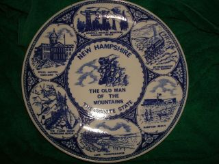 Hampshire Granite State The Old Man Of The Mountain And More Display Plate