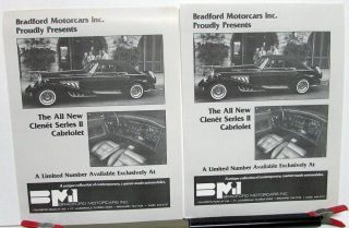 1980 Clenet Series Ii Cabriolet Custom Luxury Car Bradford Motorcars Sales Sheet