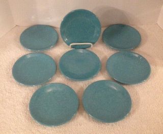 8 Pc Vtg Russel Wright Northern Residential 6 " Turquoise Bread Butter Plates Vgc