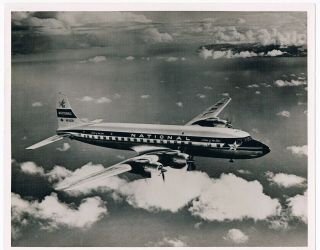 Vintage Photograph National Airlines Dc7 Airline Issue Large Size Approx A4