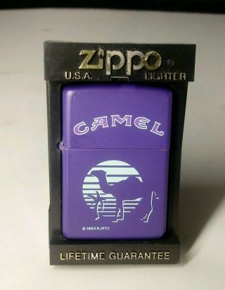 Zippo Purple Camel Logo Promo Lighter/orig Case