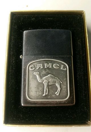 Zippo Camel 1996 Camel Beast Tombstone Medallion/midnight Chrome Lighter 1of 2