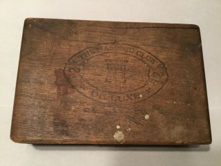 Early Old Wood Cigar Box “the Masonic Club”cleveland