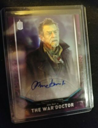 2018 Doctor Who Signature Series War John Hurt Auto Card Topps Purple Alien Rare