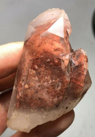 69g Rare NATURAL Red Ghost Quartz Crystal Cluster Specimen F737 2