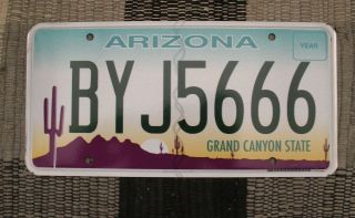 A5 - Arizona Flat Graphic Base License Plate Byj5666 666 Devil 