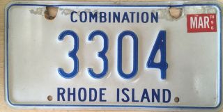 Rhode Island Combination License Plate