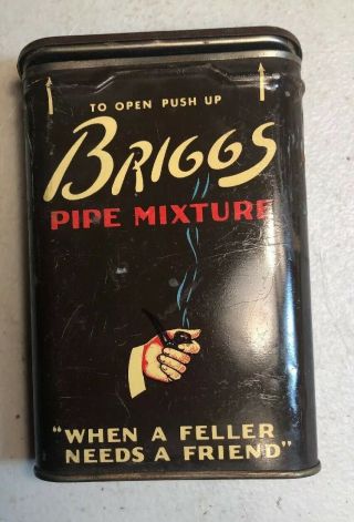 Vintage Briggs Pipe Mixture Smoking Tobacco Pocket Tin