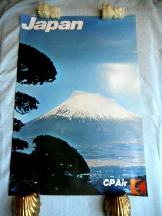 C.  1970s Cp Air Poster Japan Mt Fuji Canadian Pacific Airlines Travel