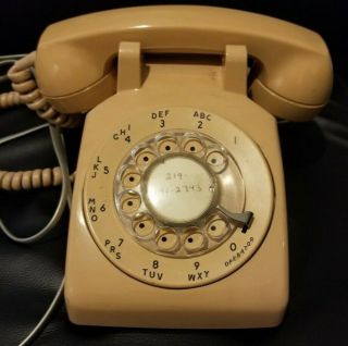 Vintage Stromberg Carlson Rotary Beige Desk Telephone Phone