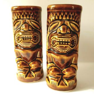 Set Of 2 Vintage Orchids Of Hawaii Ku Tiki Mugs / Cups R - 74 Made In Taiwan (t2)