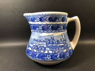 Shenango China B & O Railroad Porcelain Creamer Larger Size Blue & White 5m