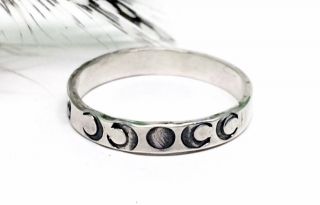 Sterling Silver Moon Phase Ring - Handmade Ring For Women