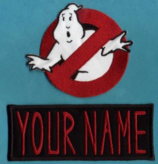 Adult Size Ghostbusters No Ghost 1 & Custom Name Tag Patch Set [male/hook Back]