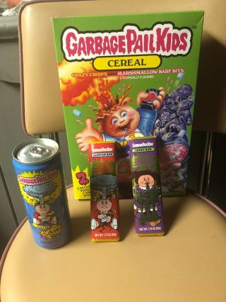 Garbage Pail Kids Cereal,  Energy Drink,  Candy Bars Adam Bomb