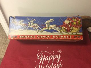 Vinatage Rosbro Or Rosen Santa’s Candy Express 8 Reindeer Nd Santa In Sleigh Box