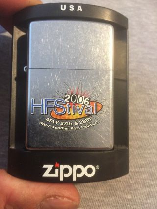 Vintage 2006 Chrome Hfstival May 27 & 28 Zippo Lighter In Case