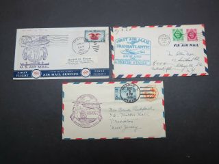 3 1935/1939/1940 Airmail First Day Covers - Pan American Flying Boats