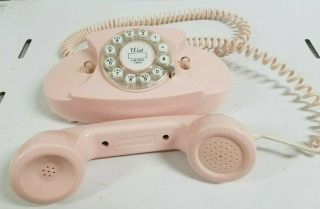 Crosley Vintage Pink Princess Mock Rotary Push Button Single Line Corded Phone