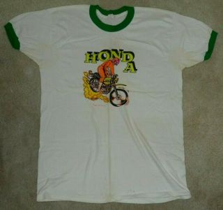 Vintage 1972 Honda Motorcycle T - Shirt Mens X - Large
