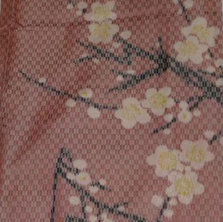 Japanese Vintage Kimono Silk Fabric Plum Blossom