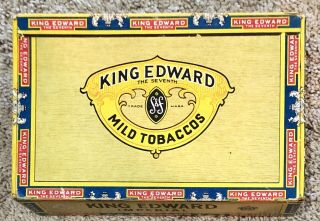 Vintage King Edward Imperial The Seventh Mild Tobaccos Cardboard Cigar Box