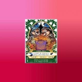Disney Chip N Dale Mnnshp Halloween Sorcerers Of Magic Kingdom Spell Card Somk