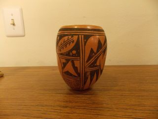 Antique Native American Hopi Indian Hand Coiled Cylinder Pot Jar 6 "