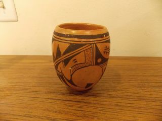 Antique Native American Hopi Indian Hand Coiled Cylinder Pot Jar 6 