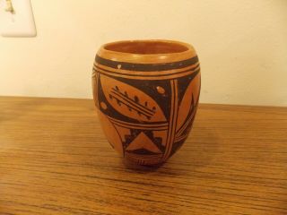 Antique Native American Hopi Indian Hand Coiled Cylinder Pot Jar 6 